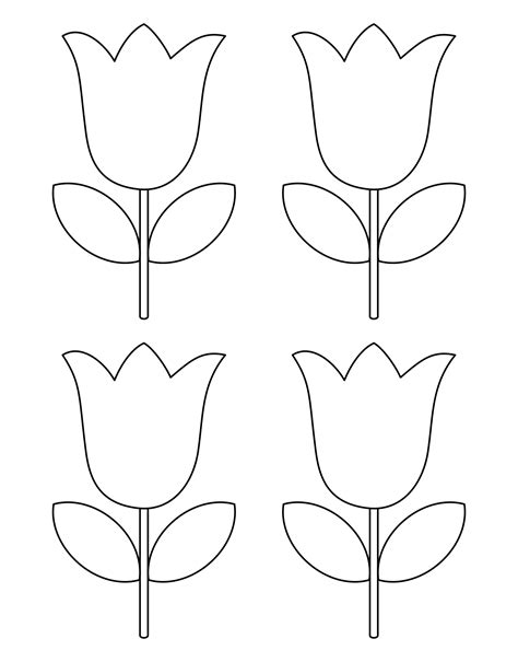 Printable Tulip Flower Template